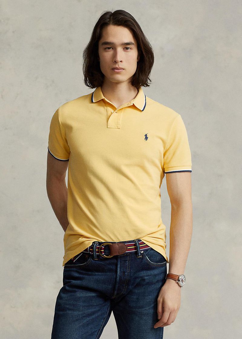 Poleras Polo Polo Ralph Lauren Hombre Custom Slim Fit Mesh Chile Amarillo SVNYZ-6140